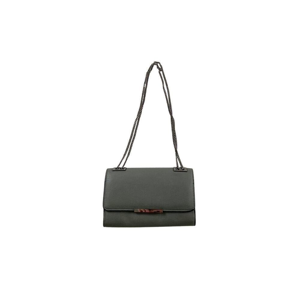 Gray Envelope Purse INC Charcoal Chic Adjustable Dark Metal Chain Shoulder Strap